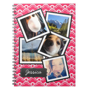 Fun Instagram Photo Collage PINK Notebook