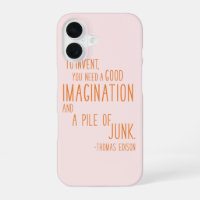 Fun Inventor Quote Minimalist Typography Orange