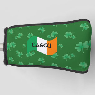 Fun Irish Flag with Shamrocks Personalised Golf Head Cover