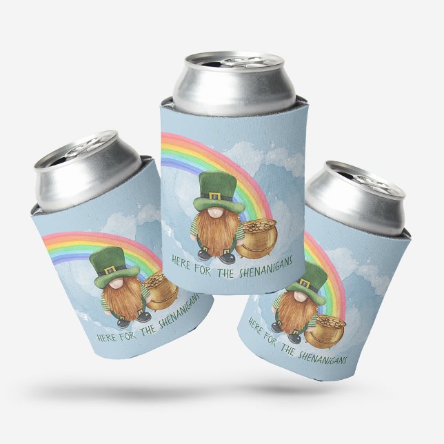 Fun Irish Gnome Shenanigans St Patrick's Day Can Cooler (Creator Uploaded)