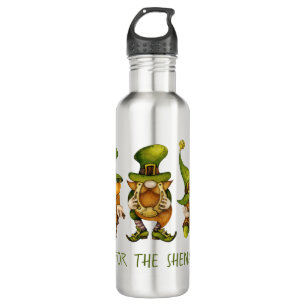 Fun Irish Gnomes Shenanigans St Patrick's Day 710 Ml Water Bottle
