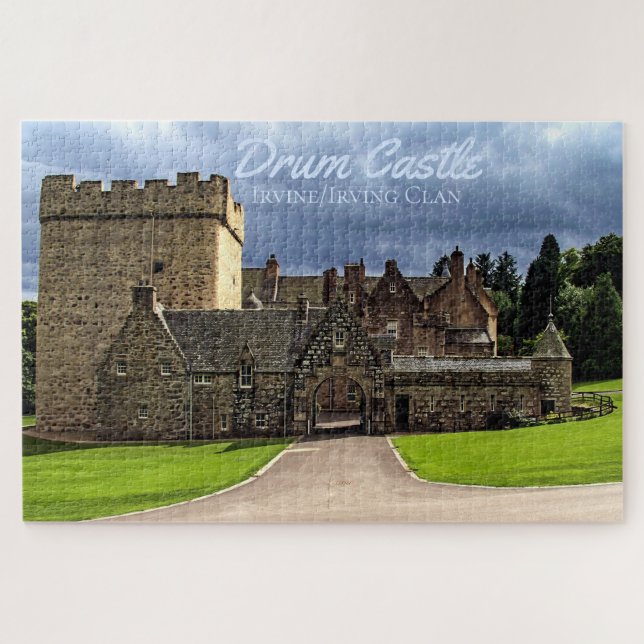 Fun Irvine/Irving Clan Drum Castle Scenic Scotland Jigsaw Puzzle (Horizontal)