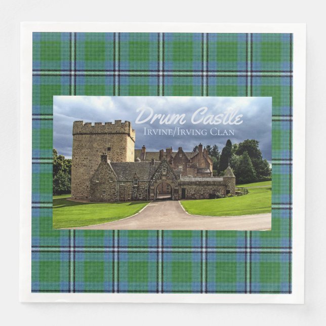 Fun Irvine/Irving Clan's Drum Castle Tartan Napkin (Front)
