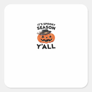 Fun It’s Spooky Season Y’all Pumpkin Design Square Sticker