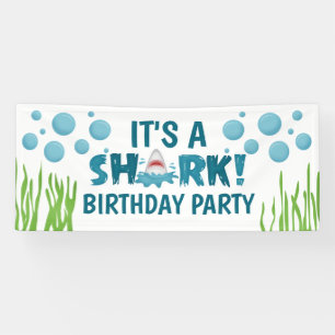 Fun It's a SHARK Birthday Party Kid Banner