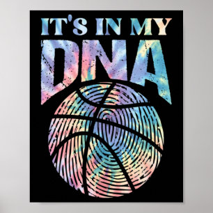 Fun It's In My Dna Girls Bysketbyll Lover Bysketby Poster