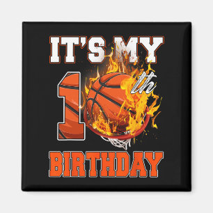Fun It's My 10th Birthday 10 Years Old Basketball  Magnet