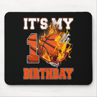 Fun It's My 10th Birthday 10 Years Old Basketball  Mouse Mat