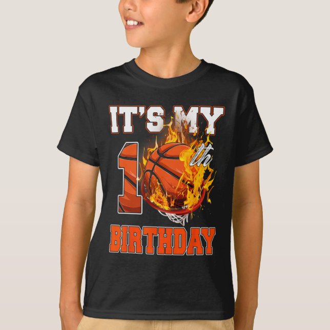 Fun It's My 10th Birthday 10 Years Old Basketball  T-Shirt (Front)