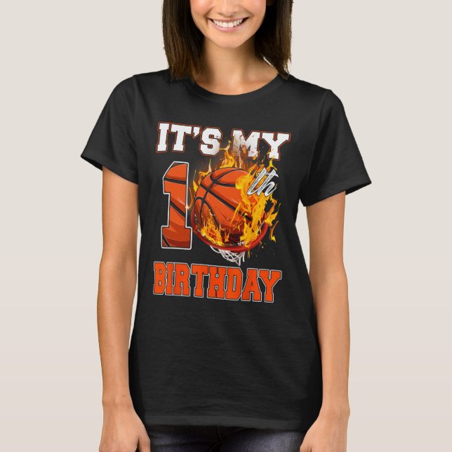 Fun It's My 10th Birthday 10 Years Old Basketball  T-Shirt (Front)