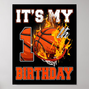 Fun It's My 10th Birthday 10 Years Old Bysketbyll Poster
