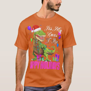Fun It's My Xmas Tree Dinosaur Happy Holidays TRe T-Shirt