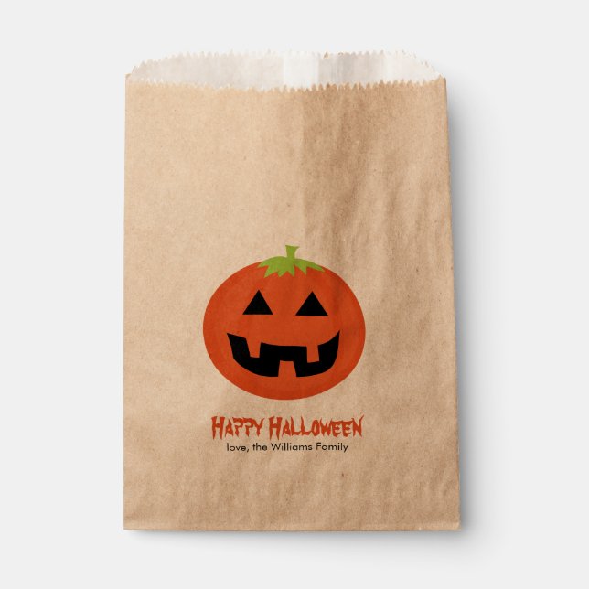 Fun Jack-O-Lantern Halloween Party Favour Bags (Front)
