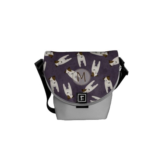 Fun Jack Russell Terriers pattern monogram Messenger Bags