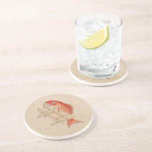 Fun Japanese Vintage Fish Yokai Coaster