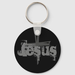 fun JESUS lettering + CROSS   Key Ring