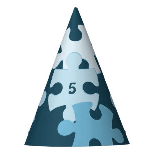 Fun Jigsaw Puzzle Kids' 5th Happy Birthday Blue Party Hat