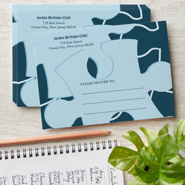 Fun Jigsaw Puzzle Kids Birthday   Envelope (Stacked)