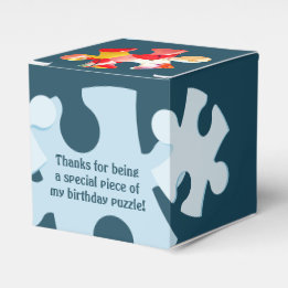 Fun Jigsaw Puzzle Kids Birthday Thank You Cube Favour Box