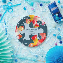 Fun Jigsaw Puzzle Kids Happy Birthday Name Paper Plate