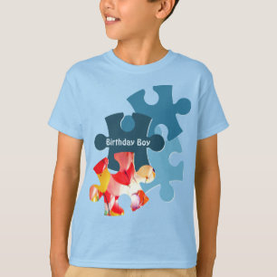 Fun Jigsaw Puzzle Pieces Birthday Boy T-Shirt