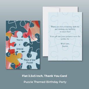Fun Jigsaw Puzzle Pieces Birthday Thank You Card