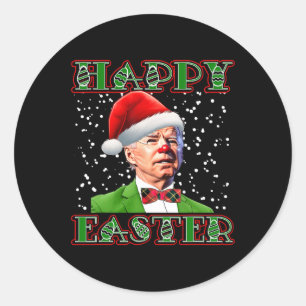 Fun Joe Biden Christmas Confused Easter Biden Classic Round Sticker