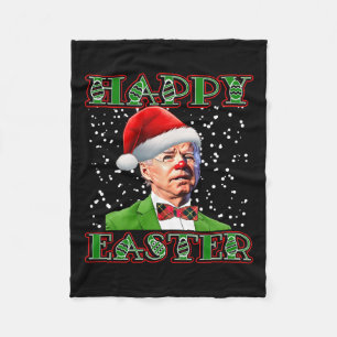 Fun Joe Biden Christmas Confused Easter Biden Fleece Blanket