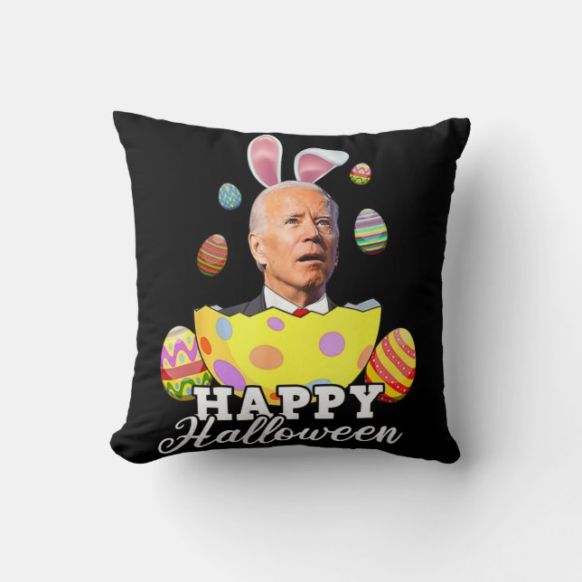 Fun Joe Biden Happy Halloween Confused Easter Bide Cushion (Front)