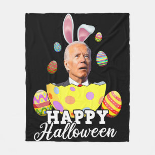 Fun Joe Biden Happy Halloween Confused Easter Bide Fleece Blanket