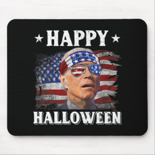 Fun Joe Biden Happy Halloween Confused th of July  Mouse Mat