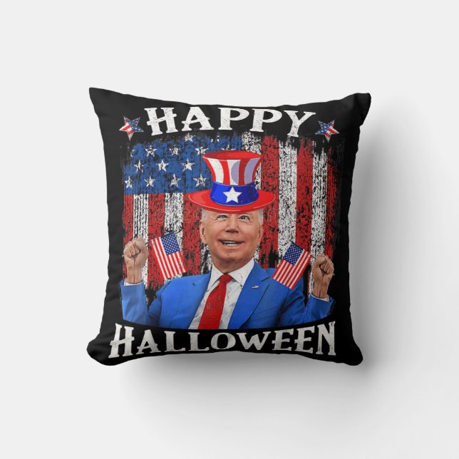 Fun Joe Biden Happy Halloween For Fourth Of July M Cushion (Front)