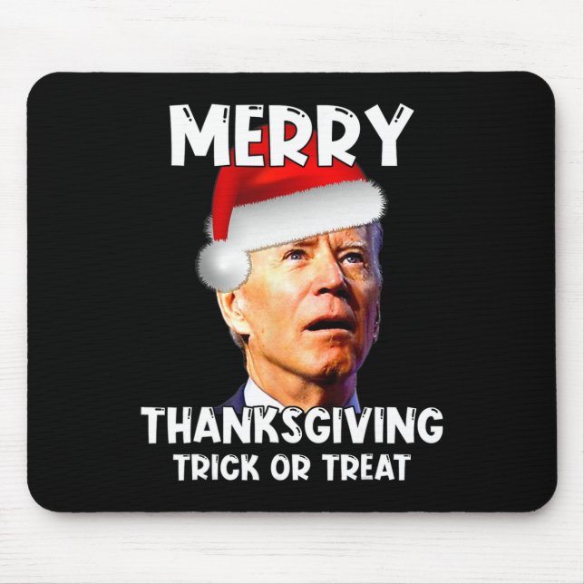 Fun Joe Biden Santa Hat Merry Thanksgiving Christm Mouse Mat (Front)