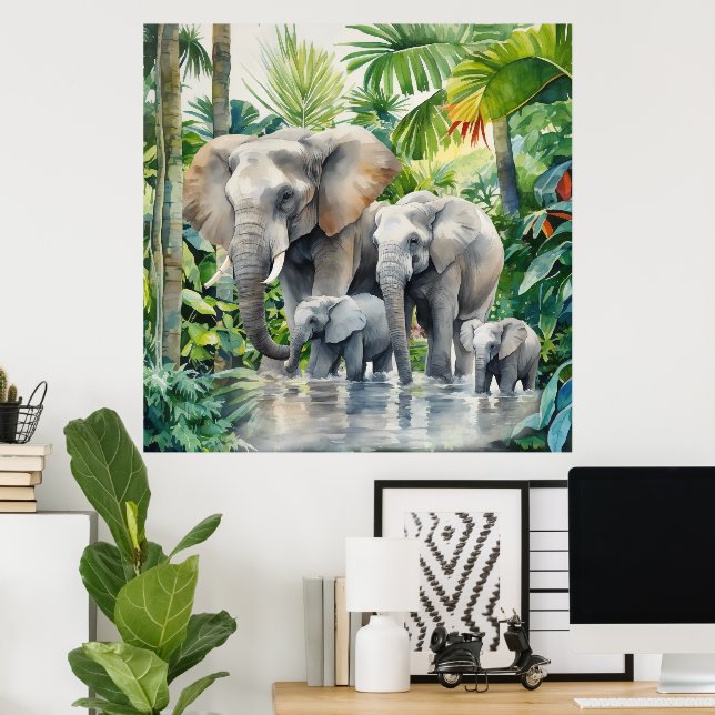 Fun Jungle elephant lovers Poster (Home Office)