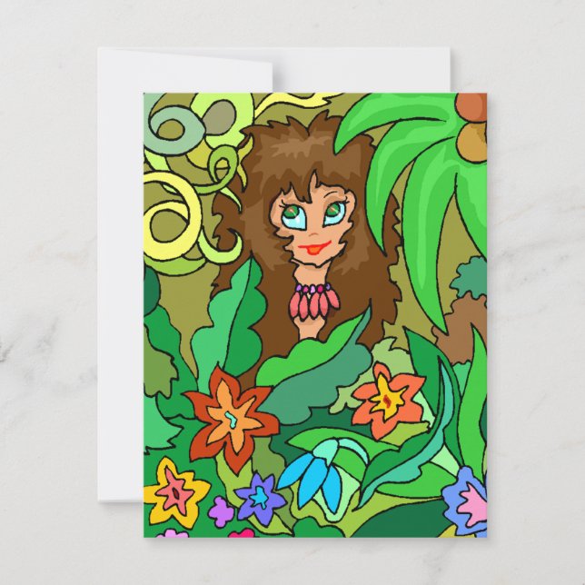 FUN JUNGLE THEMED SAFARI Birthday Party INVITATION (Front)