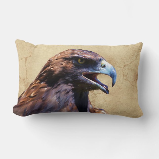 Fun Juvenile Bald Eagle Bad Attitude Wildlife Lumbar Cushion (Front)