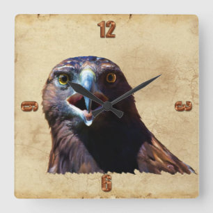 Fun Juvenile Bald Eagle Bad Attitude Wildlife Square Wall Clock