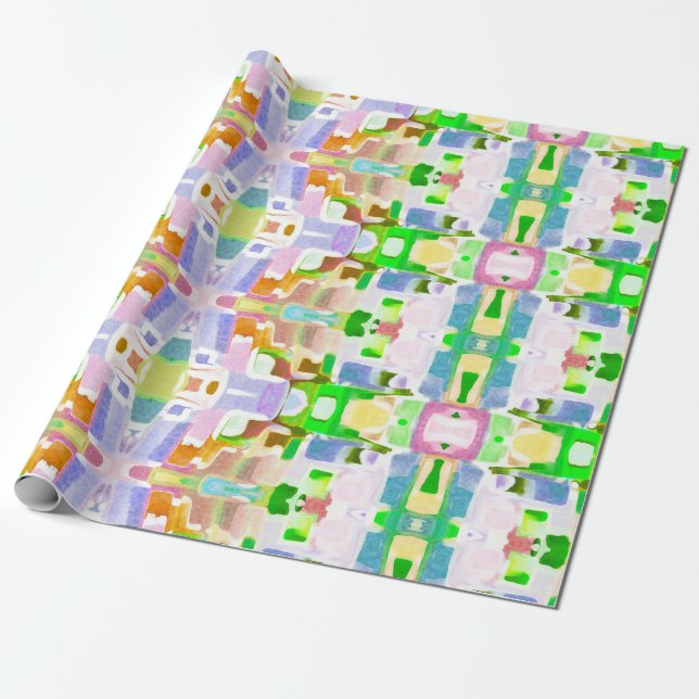 Fun Kaleidoscopic Colours Wrapping Paper (Unrolled)
