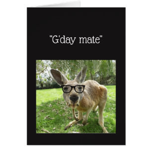 Fun Kangaroo G'day Mate Australian Animal Blank
