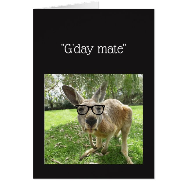 Fun Kangaroo G'day Mate Australian Animal Blank (Front)