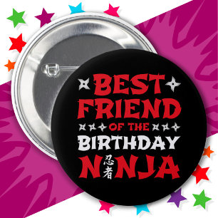 Fun Karate Party Best Friend of the Birthday Ninja 6 Cm Round Badge