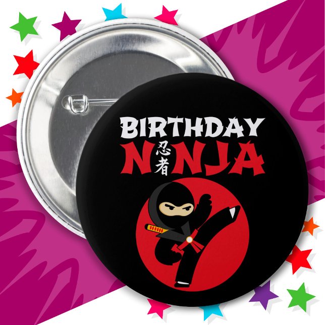 Fun Karate Party Kids Martial Arts Birthday Ninja 6 Cm Round Badge (Creator Uploaded)