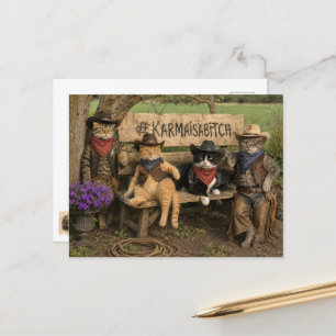 Fun Karma And Cats Postcard! Postcard