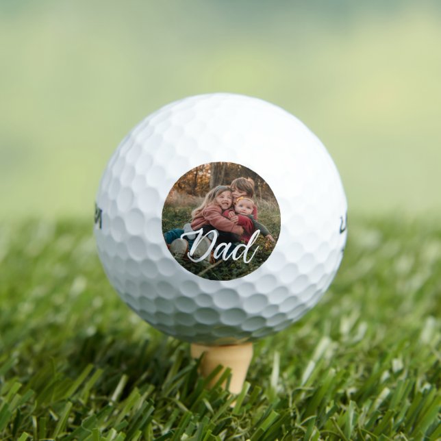 Fun Keepsake Gift for Dad Personalised Photo Golf Balls (Insitu Tee)