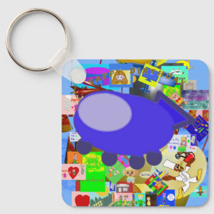 Fun Keychain Spaceship Cartoon Characters