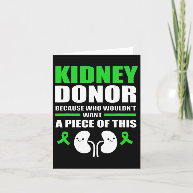 Fun Kidney Stone Kidney Donor  Card (Front)