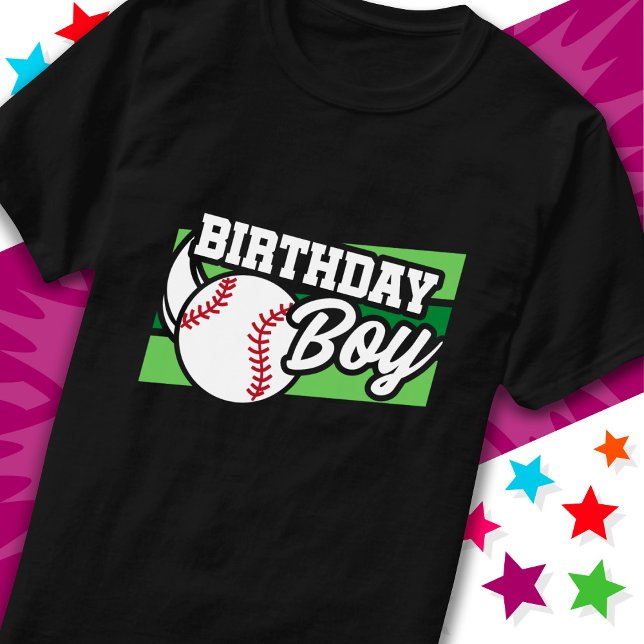 Fun Kids Baseball Party Home Run Birthday Boy T-Shirt (Creator Uploaded)