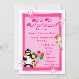 Fun kids  birthday party invitation