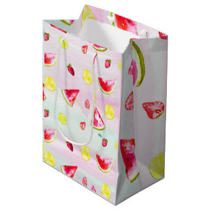 Fun Kids Birthday Watermelon Lemon  Tissue Paper Medium Gift Bag