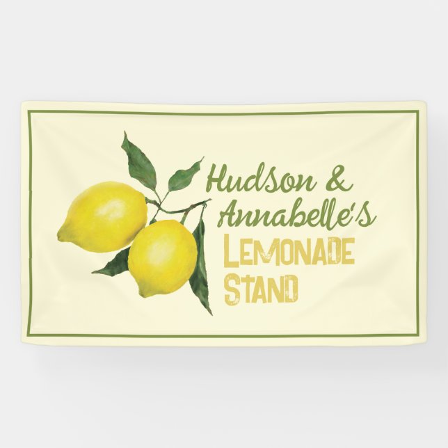 Fun Kids Business Logo Lemonade Stand Banner (Horizontal)